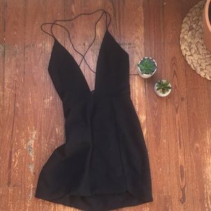 Nastygal Deep V Cut Mini Dress
